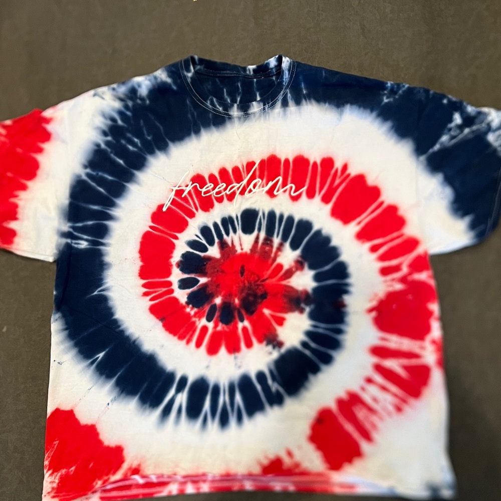 Tie-Dye Men's Tee - Red, White, and Blue